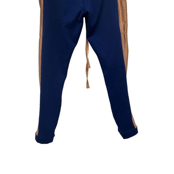 Fabletics Powerhold Define Mid Rise Jogger Style Gold Stripe Blue Leggings - Picture 7 of 10